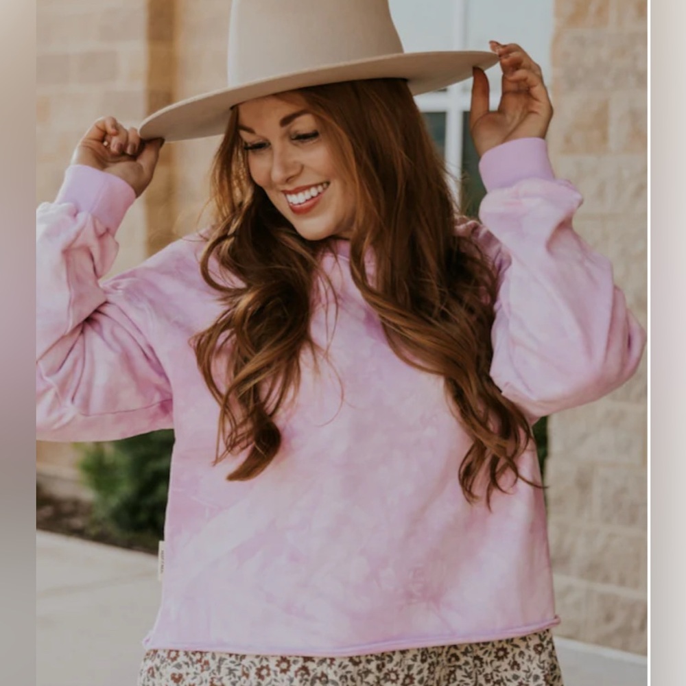 Roolee marbled purple crewneck sweatshirt